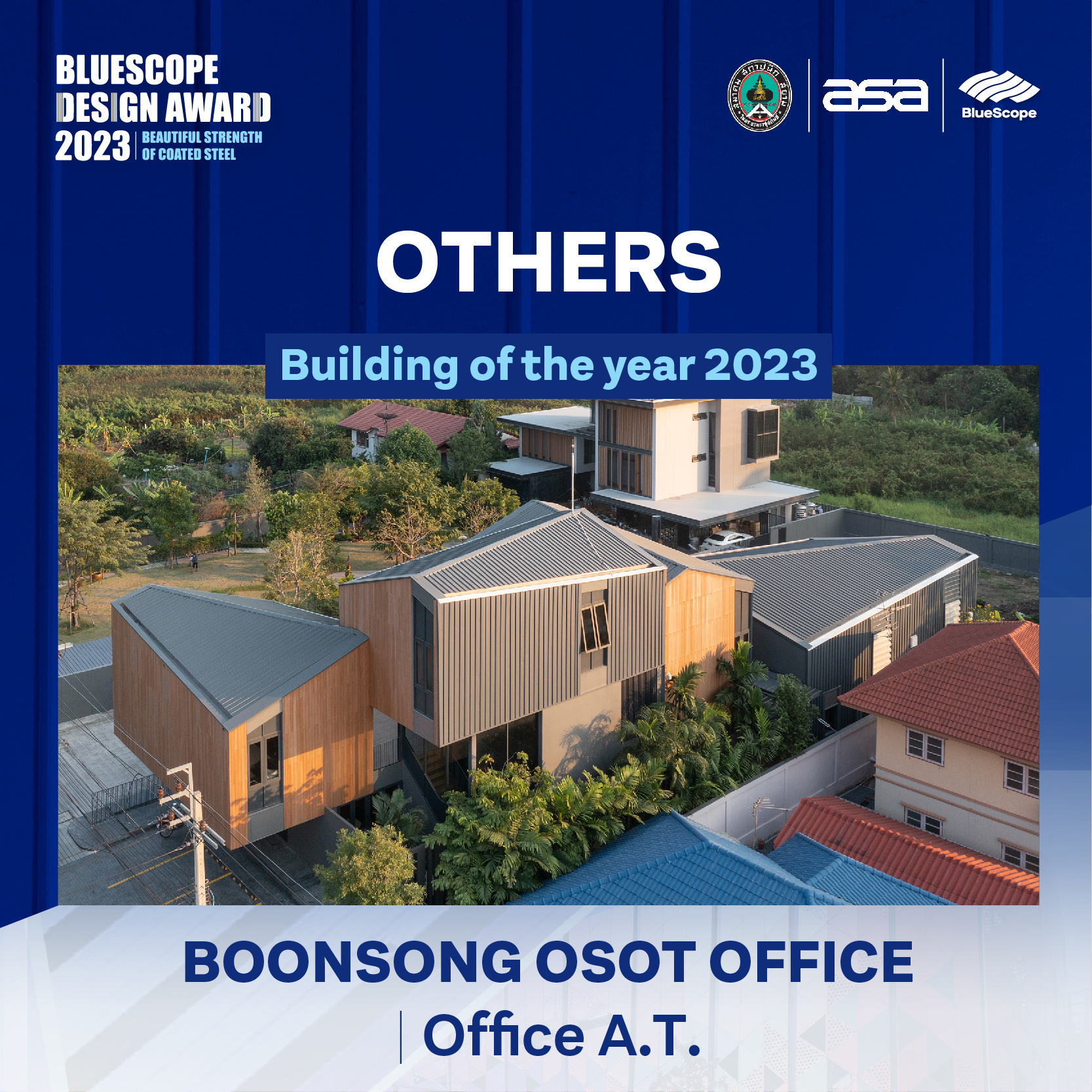 Boonsong Osot office win an Bluescope design award 2023